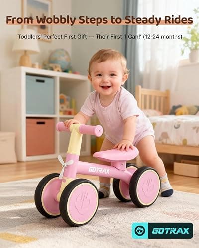 Gotrax Baby Balance Bike, 7" Silent Wheels, First Gift for Toddlers 1-2 | Sturdy Steel Frame, Quick 2-Min Assembly, CPC Certified, Soft Edges, Comfy PU Seat, Lightweight, Max 66 lbs, Ride-on Toy thumbnail 7