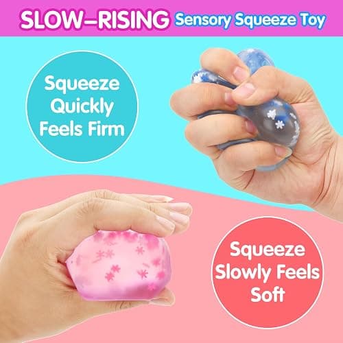 Fidget Toy Stress Cube- 4 Pack Sensory Squeeze Toys, Slow Rising Squishy Cube Filled with Thick Substance and Snowflakes Crafts, Anxiety Stress Relief Calming Tool for Adults and Kids thumbnail 5