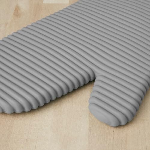 KITCHENAID Ribbed Soft Silicone Oven Mitt 2-Pack Set, 7.5"x13", Grey thumbnail 3