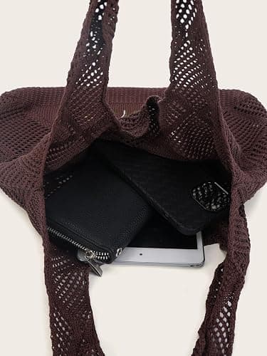 Stizimn Crochet Mesh Beach Tote Shoulder Handbags Hobo Summer Aesthetic Women's Bag thumbnail 8