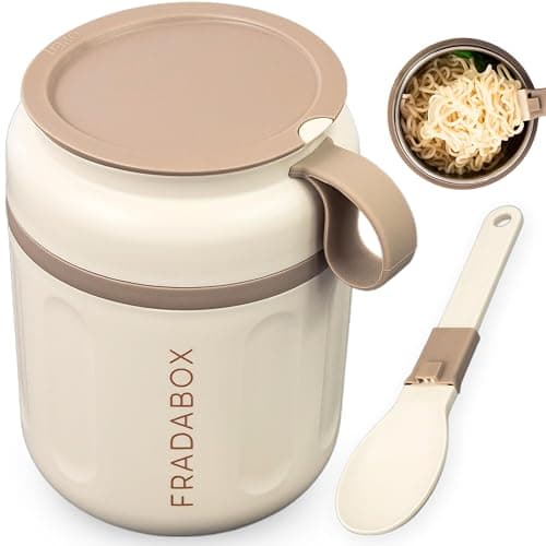 FRADABOX® Lunchpot „Casey“, Thermobehälter mit Löffel, Premium Edelstahl, Müslibecher to go, Auslaufsicher für Joghurt Porridge, Suppen, Lunchbox, Meal Prep Warmhaltebehälter für Erwachsene und Kinder - Image 1