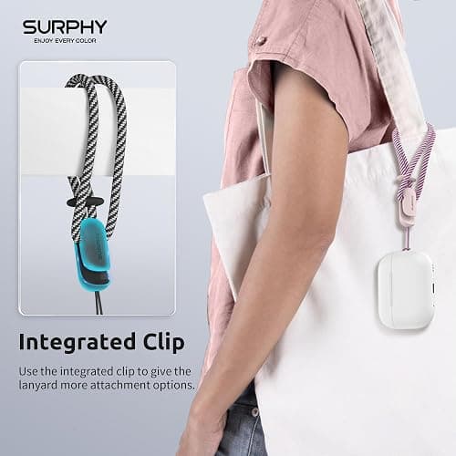 SURPHY 2 Pack Phone Lanyard for Cellphone Case, Phone Wrist Strap for Case, Cellphone Strap with 2-Color Braided, Charm Wrist Lanyard for Women and Men, Cellphone Wrist Lanyard for Women, Pink & Black thumbnail 4