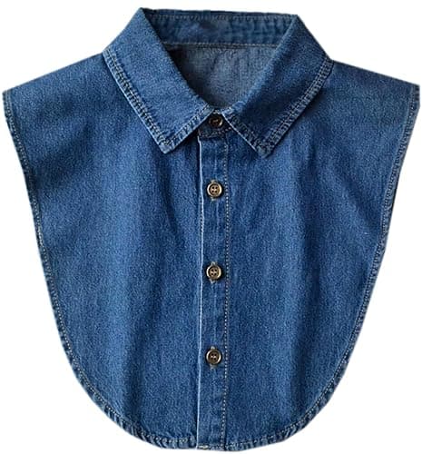 AruiLeo Denim Fake Collar Shirt Detachable,Versatile Accessories Dickey Collars Blouse Top for Women Girls Decorative Favors - Image 1