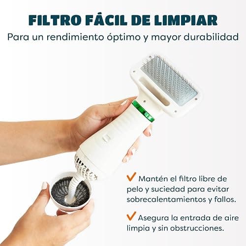 Secador de Pelo para Mascotas | Secador de Pelo Portátil y Silencioso 2 en 1 con un Cepillo Práctico | Temperatura Ajustable | para Perros y Gatos Pequeños y Medianos thumbnail 6