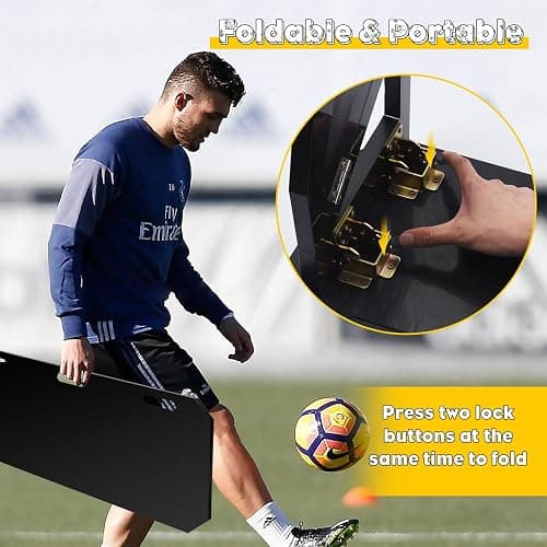 Ugnxery Upgrade 3-Angles Soccer Rebounder Board, Portable Soccer Wall for Adults & Kids, Foldable Soccer Training Equipment for Passing & Shooting Practice thumbnail 5