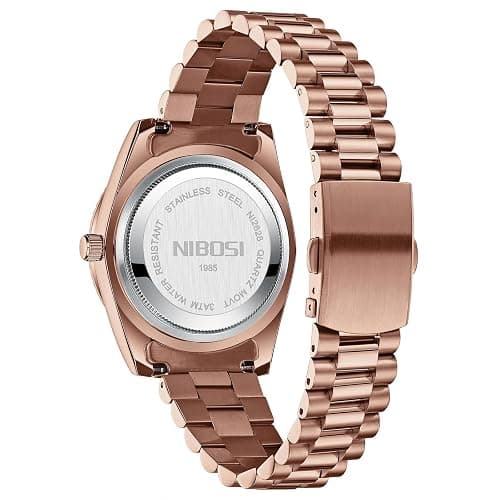 NIBOSI Men Watches Analog Quartz Stainless Steel Rose Gold Silver Watches for Men Waterproof Business Classic Desiger Wrist Watch with Day Date thumbnail 8