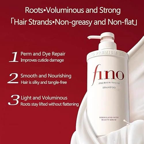 "Shiseido Fino Premium Touch Shampoo - Formulated with Beauty Serum, 550ml" thumbnail 2