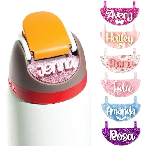 Custom 3D Name Plate Compatible with Owala Water Bottle 24oz 32oz 40oz | 100 Color Options, 13 Font Options, Personalized Name Plate Freesip Topper Made of high-quality acrylic. - Image 1