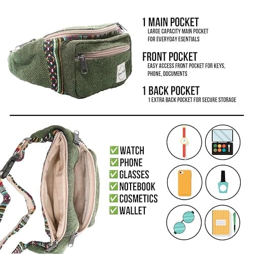core hemp fanny pack (Boho Green) thumbnail 4