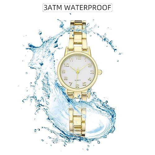 TWOPTION Womens Waterproof Wrist Watch,Women's Small Thin Analog Bracelet Quartz Watch Dainty Christmas Gifts thumbnail 5