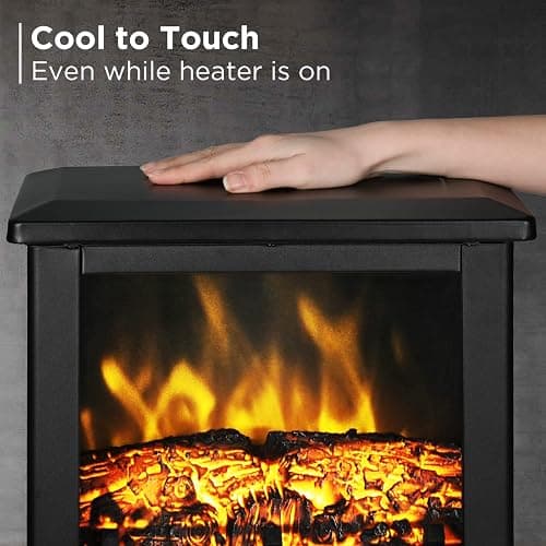 TURBRO Suburbs TS17 Compact Electric Fireplace Stove, 18” Freestanding Stove Heater with Realistic Flame - CSA Certified - Overheating Safety Protection - for Small Spaces - 1400W thumbnail 6