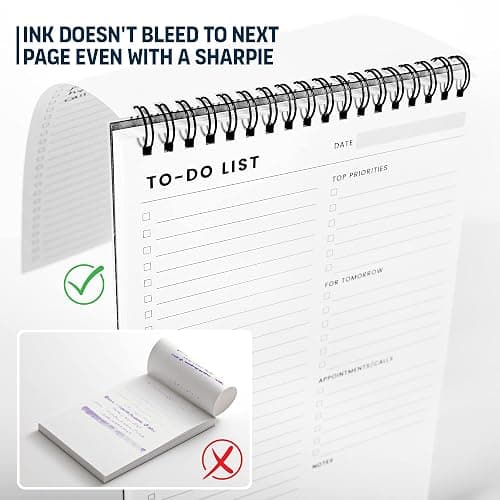 Of a Happy Kind To Do List Notepad: With Multiple Functional Sections - 6.5 x 9.8 60 Sheets - Spiral Daily Planner Notebook - Task CheckList Organizer Agenda Pad for Work - Note and Todo Organization thumbnail 5