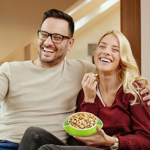 LivLab Mker Snack bowls for adults, Pistachios bowl with shell storage, Nut bowl sunflower seed spit cup, can berry serving dish, Green thumbnail 8