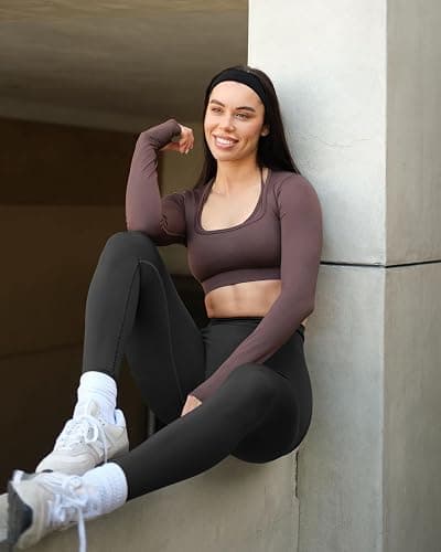  2 Piece Yoga Legging Seamless Workout High Waist thumbnail 3