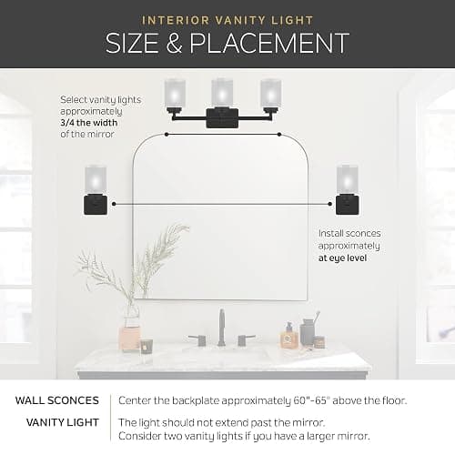 Kichler Madden 2-Light Bathroom Vanity Light Fixture with Clear Glass Shades, Modern Wall Mount Lighting in Champagne Bronze for Single or Double Vanity (10.5" x 14.25"), 55184CPZ thumbnail 12