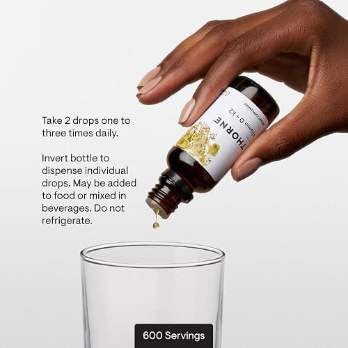 Thorne Vitamin D + K2 Liquid with a Metered Dispenser, 600 Servings | Vitamins D3 & K2 (MK-4) Supplement, Supports Bone Health, Healthy Immune Function & Heart Health*, NSF Contents Certified thumbnail 4