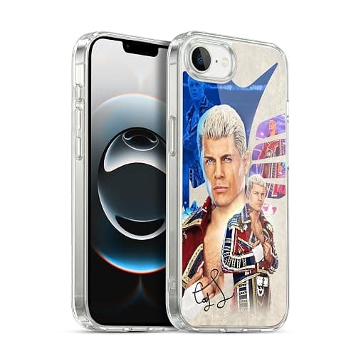 Head Case Designs Officially Licensed WWE Superstar Graphics Cody Rhodes Gel Case [Military Grade Protection] Compatible with Apple iPhone 16e / iPhone 17e and Compatible with MagSafe - Image 1
