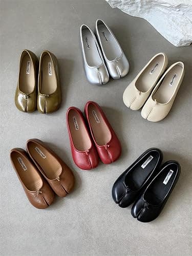 Tabi Shoes Ballet Flat Split Toe Slip on Women Girls - Cute Kawaii Retro Casual Trendy Lightweight Running Tennis & Racquet Sport Beach Travel Business Office Standing All Day Comfortable Walking thumbnail 7