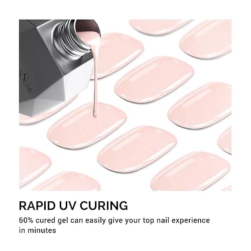 MelodySusie 32Pcs Semi Cured Gel Toe Nail Strips (Shimmer Pink), Pedicure Stickers for Toes, Works with Any UV/LED Lamps, Salon-Quality, Long Lasting, Easy to Apply & Remove thumbnail 2