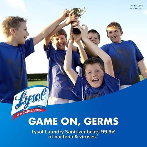 Lysol Laundry Sanitizer Additive, Bacteria-Causing Laundry Odor Eliminator, Detergent Additive, Crisp Linen, 90oz thumbnail 2