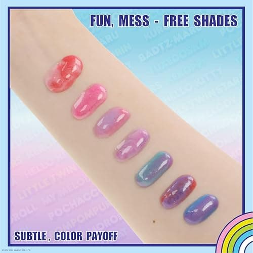 Townley Girl Hello Kitty and Friends 7 Piece Swirl Lip Gloss, Girls Kids Party Favors, Lip Set for Girls, Perfect for Birthday Gifts, Plant Based, Ages 3 thumbnail 4