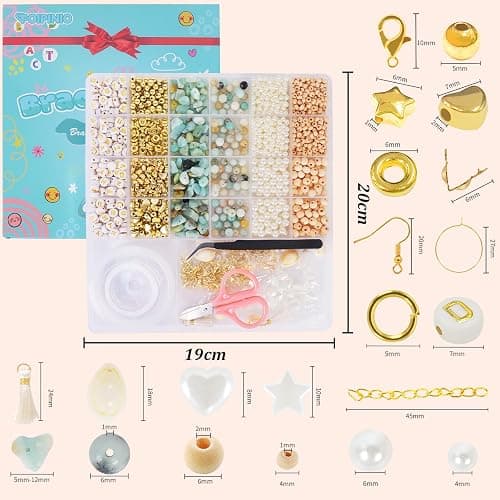 TOIPINIO Bracelet Making Kit Jewelry Making Supplies Kit Natural Stone Beads for DIY Craft Friendship Bracelet/Necklace/Earrings for Adults 1736PCS (Amazonite) thumbnail 3