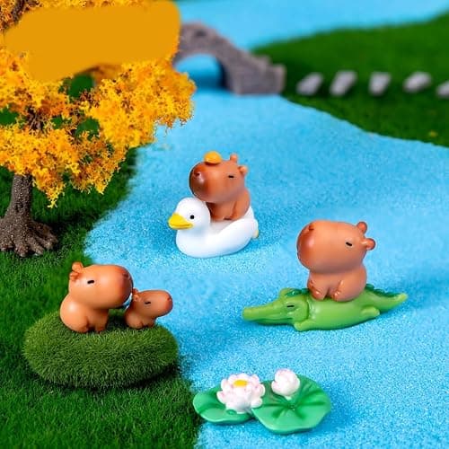 ZCMMGPBB 10 PCS Mini Capybara Figures - Birthday Party Capybara Cake Toppers & Toys thumbnail 4