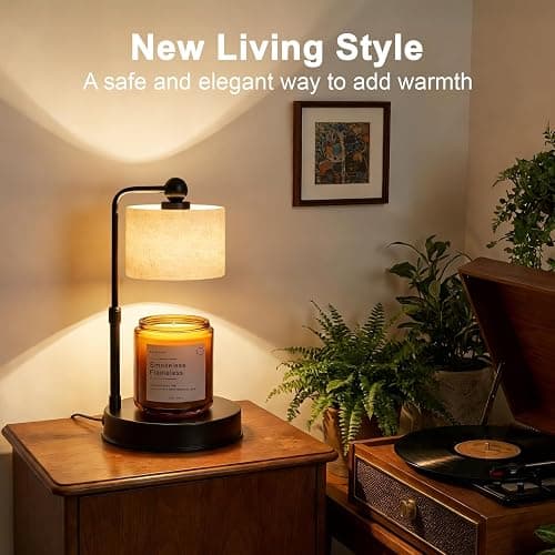 Candle Warmer Lamp with Timer ,Dimmable Candle Wax Warmer, Height Adjustable Electric Candle Lamp Warmer with 2 Bulbs, Birthday Gifts for Women Mom House Warming,Vintage Home Decor for Bedroom thumbnail 5