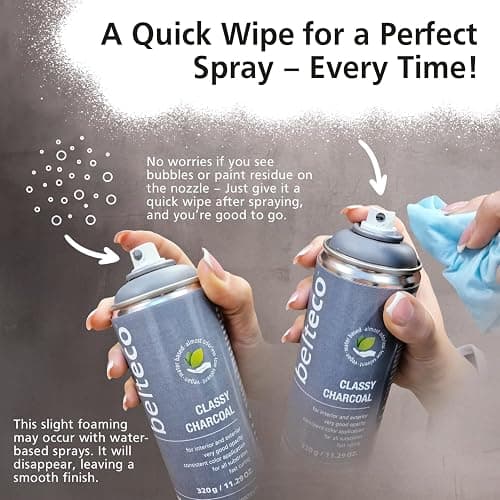 BELTECO Cotton White Matte Spray Paint | Water-based Spray Paint White | Odorless, Eco-Friendly & Vegan | Weather & UV-Resistant | Fast-Drying & High-Coverage | For All Substrates | In/Outdoor Use thumbnail 5