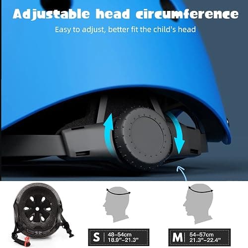 Kids Bike Helmet Set Adjustable for Children, Boys, Girls and Teenagers Aged 3-8 Years Includes Elbow, Knee, Wrist Guards Children's Helmet Protection Set for Bikes SkateboardsRollerskates thumbnail 2