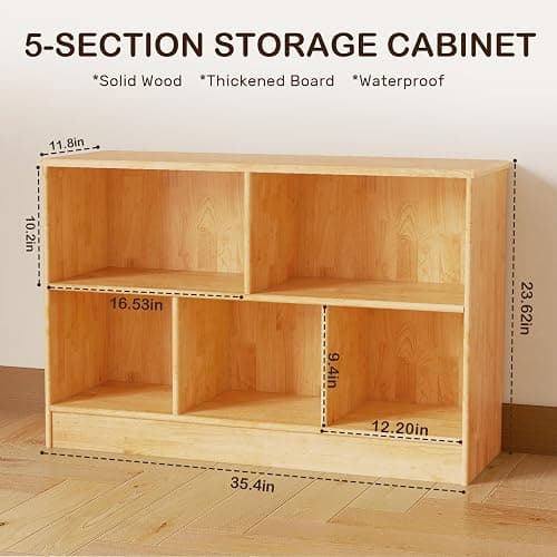 Montessori Rubber Wood Bookshelf thumbnail 2