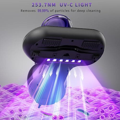 Hersven Mattress Vacuum Cleaner, Handheld UV Bed Vacuum Cleaner 16KPa & 12800 Vibrations Per/Min Upgraded Effectively Clean Up Bed, Pillows, Cloth Sofas, Carpets and Ther Fabric Surfaces thumbnail 3