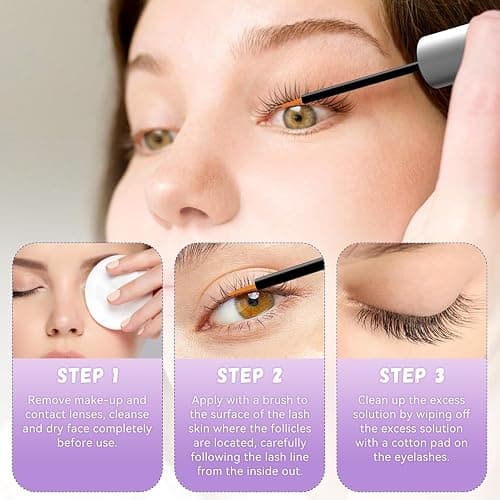 Lash Serum for Growth, Premium Eyelash Enhancer Care for Longer Thicker & Fuller, Gentle Formula Safe for Sensitive Eyes Non-Irritating Daily Use at Home & Travel - 5ml thumbnail 2