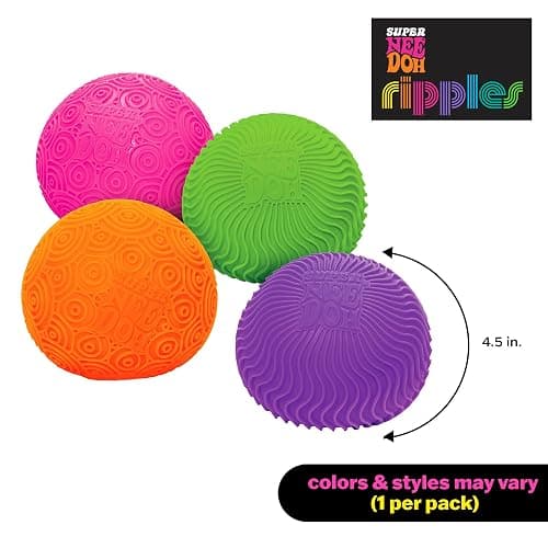 Schylling: Ripples Super NeeDoh - Surprise Style! (1) 4.25" Toy in Assorted Neon Colors & Textures, Doh-Filled, Stress Reliever, Squish-Squeeze-Pull thumbnail 7