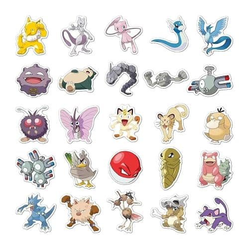 100 PCS Pokemon Cute Stickers for Gifts, Waterproof Sticker for Phone, Laptop, Water Bottles, Hydro Flask, Stickers for Kids, Toddlers, Vinyl thumbnail 4