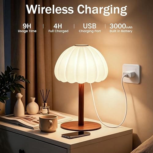 Thlevel Cordless Shower Lamp, IP65 Waterproof Rechargeable Cloud Light, Touch Dimmable Table Lamp with 3000mAh Battery, 4 Modes Color Changing Mood Light for Inside Shower, Bathroom, Bedroom thumbnail 4