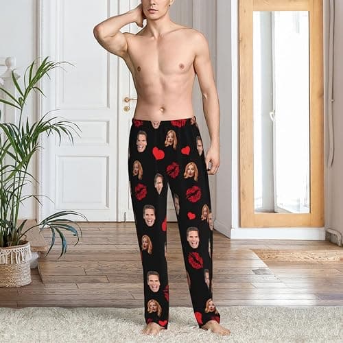 Personalized Pajamas Pants For Men Custom Funny Pajama Pants Pajama Bottoms Sleepwear With Photo Face Text thumbnail 7