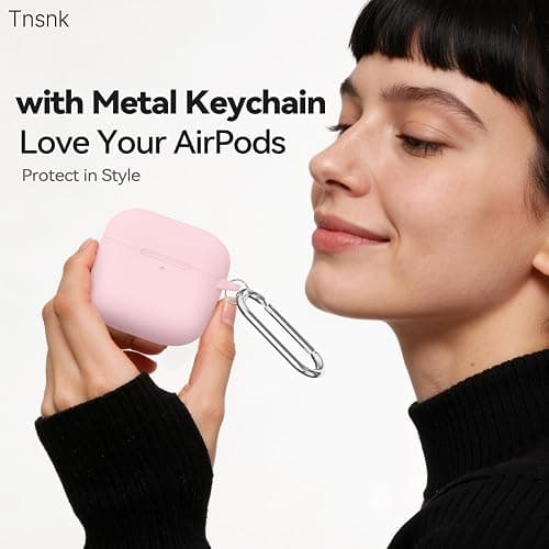 TNSNK for AirPods 4 Case Pink with 3-in-1 Cleaner Kit & Keychain, Skin-Soft Silicone 360° Full Protection iPod 4 Case Cute Compatible with Apple Airpods 4th Gen 2024 Cover for Women Girly, Lightpink thumbnail 4