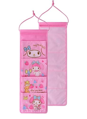 Roffatide My Melody Wall Door Closet Hanging Storage Bag Cute Wall Mount Bag with 4 Pockets Room Decor Room Storage Gift for Women, ZLRM02002 - Image 1