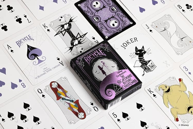 Disney Tim Burton's Nightmare Before Christmas Inspired Playing Cards Featuring Jack Skellington, 1 Deck for Halloween Gifts, Christmas Stocking Stuffers, or Vacation Travel Games thumbnail 2