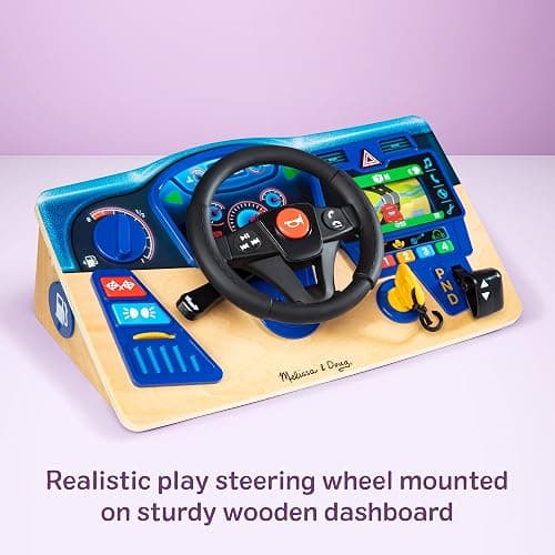 Melissa & Doug Vroom & Zoom, Interactive Wooden Dashboard, Racing Car Steering Wheel Toy, Lights & Sounds, Preschool Learning Toys for Girls & Boys 3+ - FSC Certified thumbnail 6