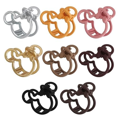 8 PCS Mouse Lady Thick Hair Barrette Clurly Vintage ABS Resin Colorful Hair Claw Clips Hair Jaw Clips Non-Slip Hair Catch Jaw Clamp Styling Accessories for Women Girl for Party Celebration (8 Colors) thumbnail 7