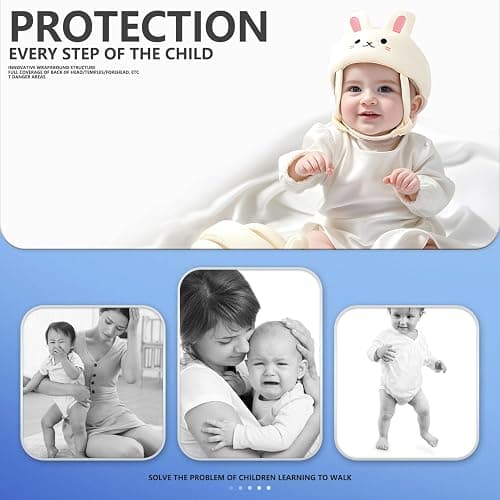 Baby Helmet for Crawling Walking - Adjustable Head Protector with 360° Safety Protection + Breathable Comfort for Learning to Walk thumbnail 5