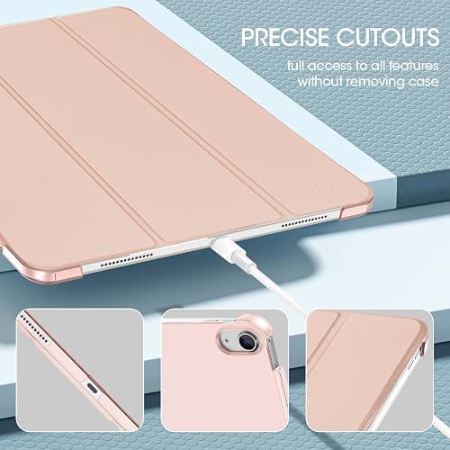 ProCase for New iPad Air 13 Inch Case M3 2025/ M2 2024, Slim Smart Cover with Translucent Hard Shell Back, Supports Touch ID, Auto Wake/Sleep -Rosegold - Rosegold thumbnail 6