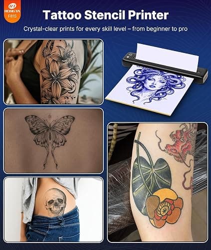 Rongta Tattoo Stencil Printer, Wireless Tattoo Machine, Tattoo Supplies for Perfessional and Beginners, Bluetooth/USB Connectivity, Black thumbnail 8