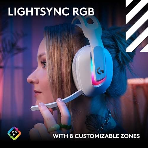Logitech G Astro A20 X Lightspeed Wireless Gaming Headset for PS5, Xbox, Switch, PC with 2-System PLAYSYNC Audio, Bluetooth, LIGHTSYNC RGB, and 48 kHz Boom Mic - White thumbnail 5