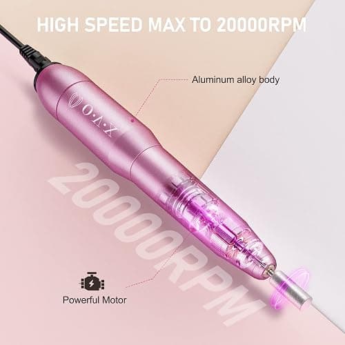 Portable Electric Nail Drill File Machine with Acrylic Nail Kit Set Professional 20000rpm Manicure Pedicure with Sanding Bands Brush for Nail Art Gel Nail Polish Tips Clippers thumbnail 2
