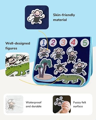CHEFAN 12 Pack Felt Storyboard Pieces for Toddler, Flannel Board Stories for Preschool Activities, 5 Little Duck and 11 Other Stories thumbnail 3