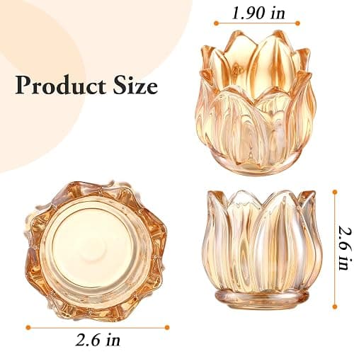 GOLDEAL 12Pcs Gold Votive Candle Holders, Thick Glass Tea Light Candle Holder Bulk, Tealight Candle Jars for Wedding Table Decor, Party Supplies, Bridal Shower Decorations, Centerpieces for Tables thumbnail 3