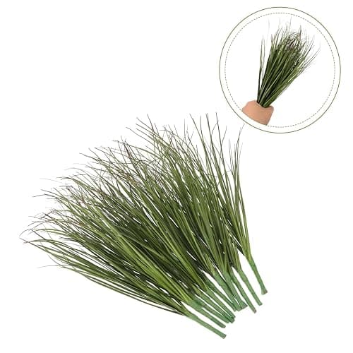 TOPPERFUN 12 Pcs Artificial Grass, 11.79in Fake Grass Artificial Shrub Plants, Tall Plants Greenery Stems Weed for Room Indoor Home, Patio, Vase, Restaurant Decoration thumbnail 9